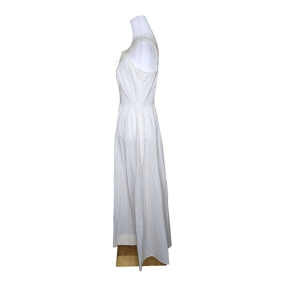 Vintage 70s Strappy Maxi Sweet Summer Dress Womens Size M White Yellow Calico Fl - Picture 5 of 5